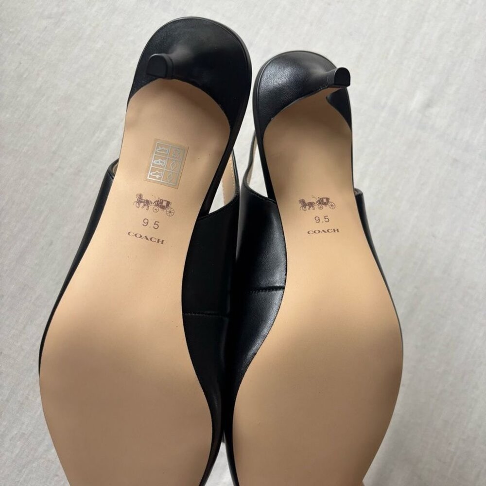 Coach Jillian Slingback Heels Black Leather - Picture 8 of 9